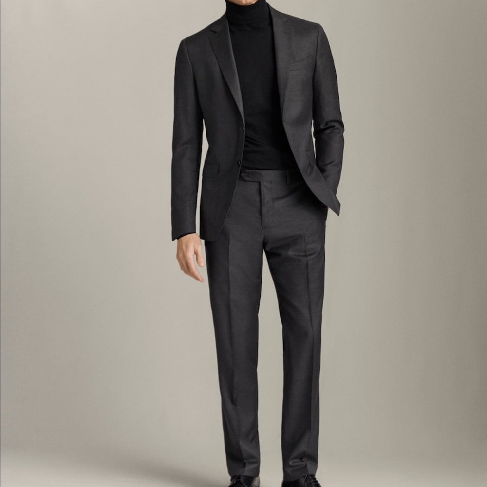 Massimo Dutti REGULAR FIT 120'S WOOL TROUSERS | 32